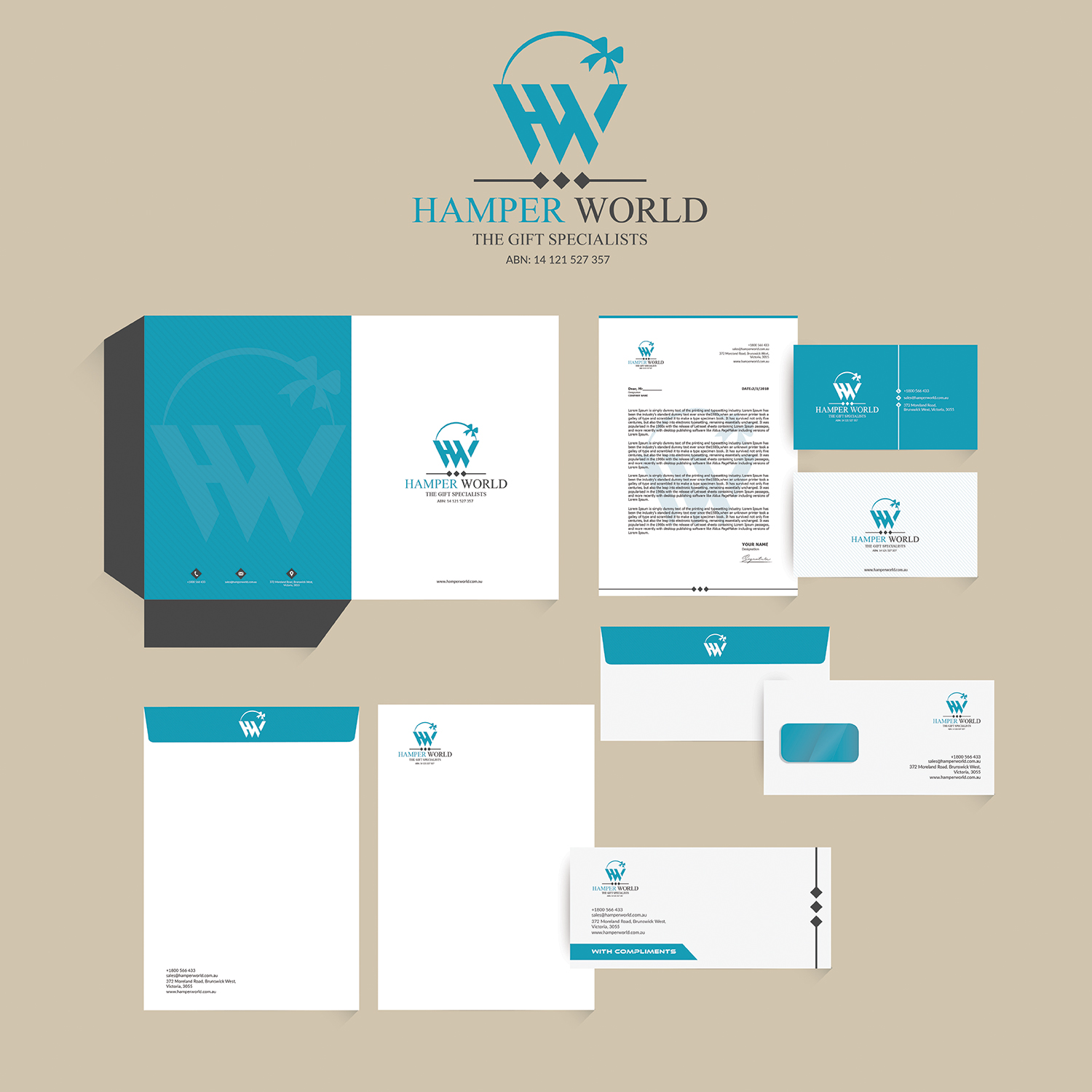 Stationery Design by bdesigner9 for Hamper World Pty Ltd | Design #17650114