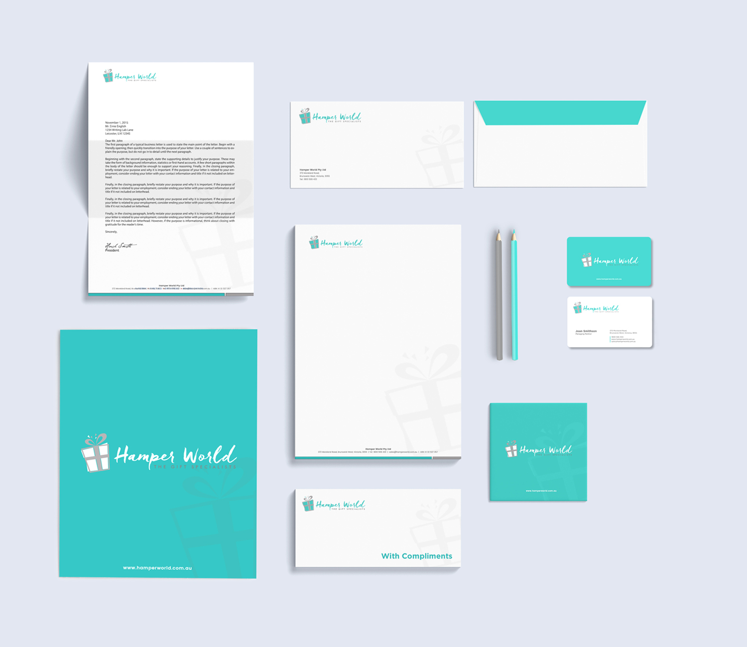 Stationery Design by Sarah Mathews for Hamper World Pty Ltd | Design #17653387