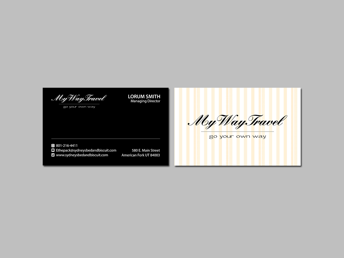 Business Card Design by Creations Box 2015 for My Way Travel | Design #17655632