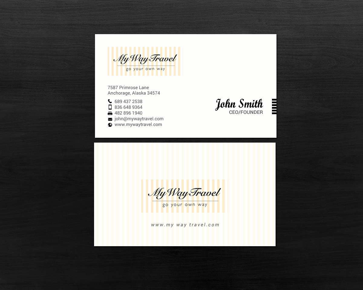 Business Card Design by chandrayaan.creative for My Way Travel | Design #17658944