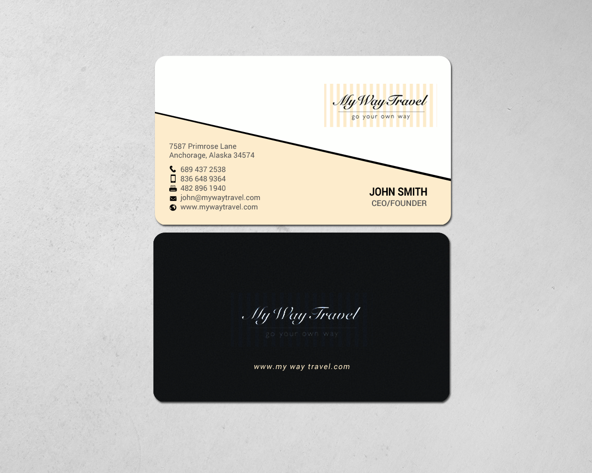 Diseño de Tarjeta de Presentación por chandrayaan.creative para My Way Travel | Diseño #17658953