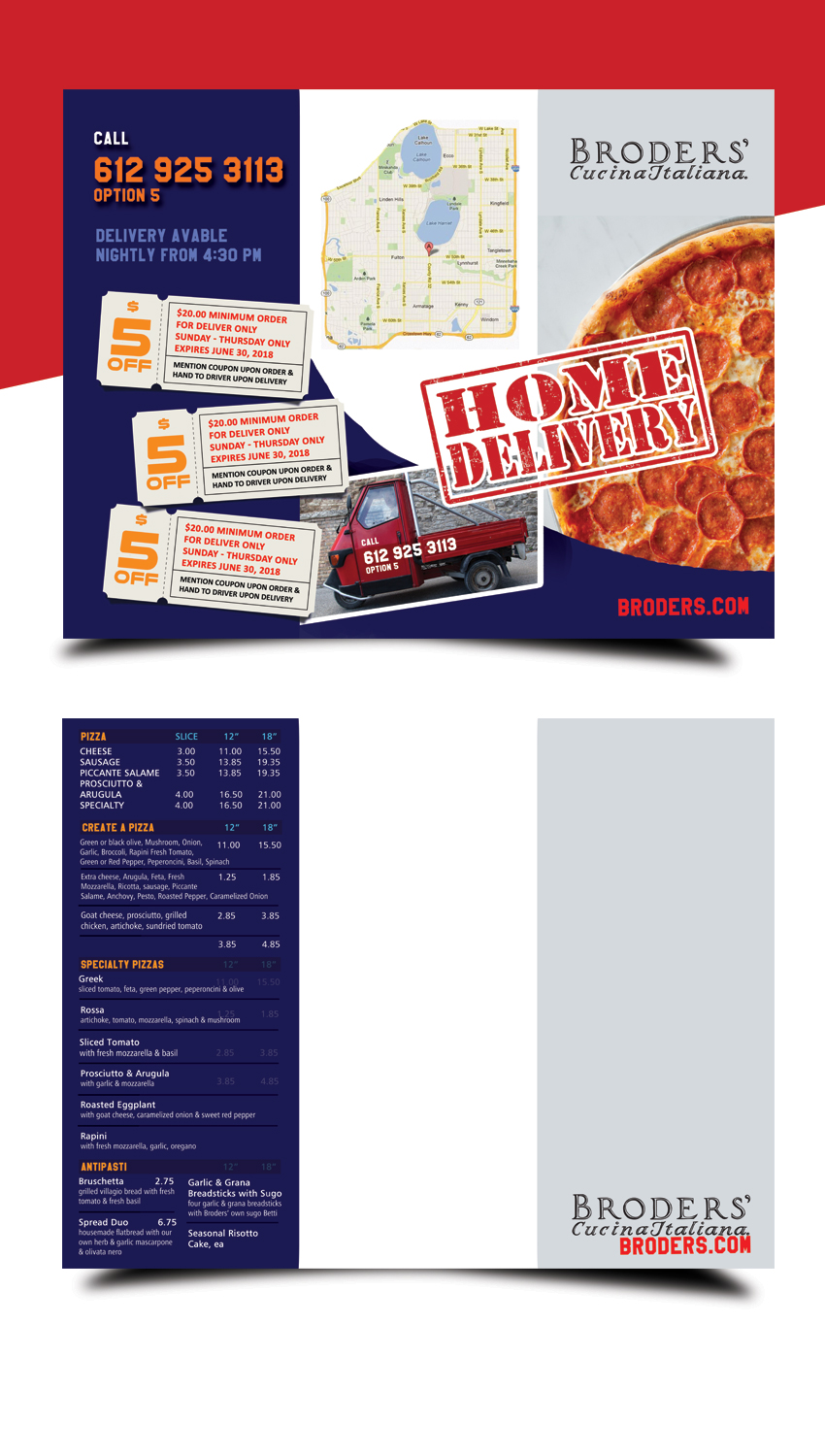 Flyer Design by uk for Broders' Cucina Italiana | Design #17649384