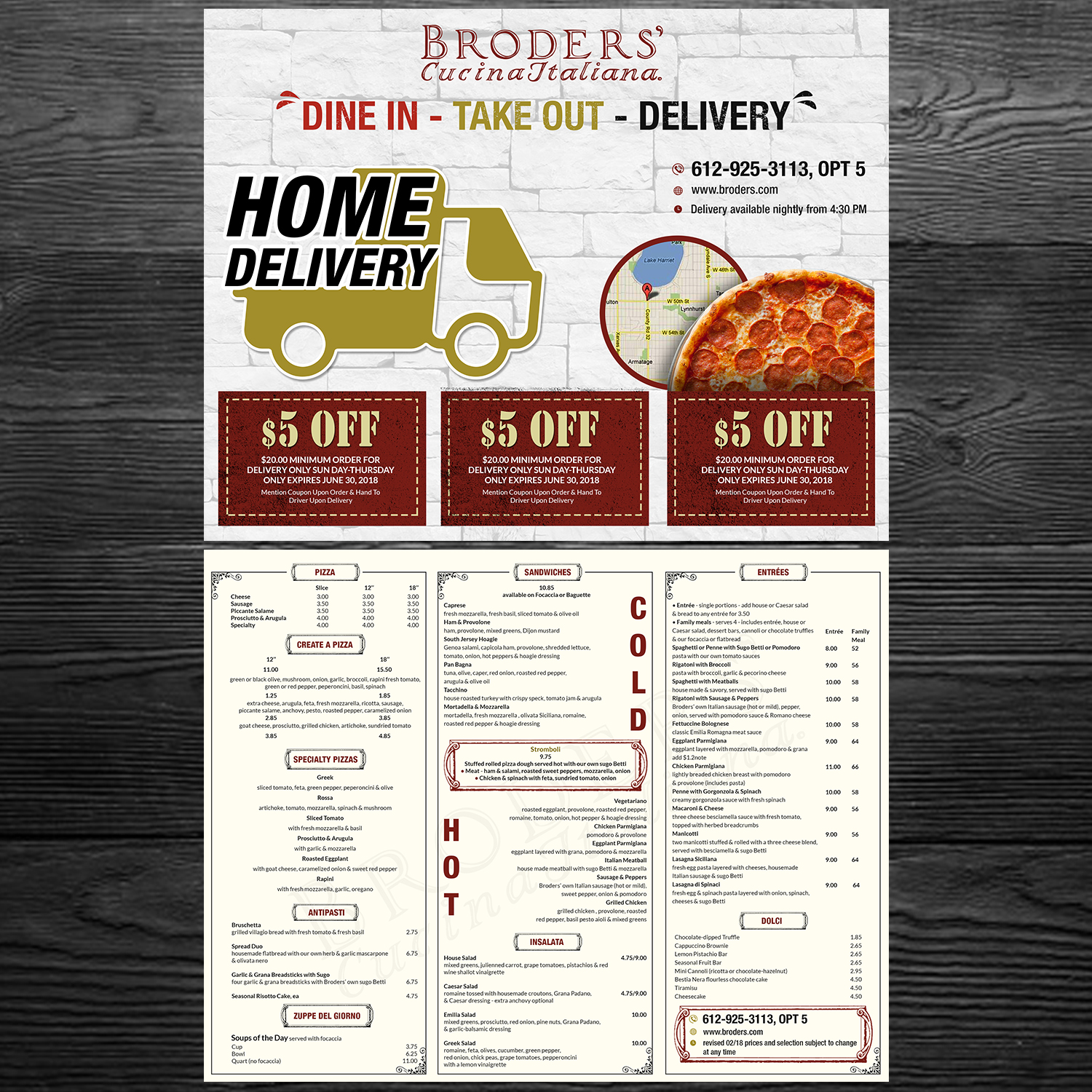 Flyer Design by debdesign for Broders' Cucina Italiana | Design #17646436