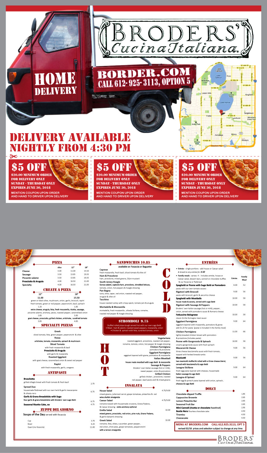 Design de Flyer par Annie Creative Service pour Broders' Cucina Italiana | Design #17641703