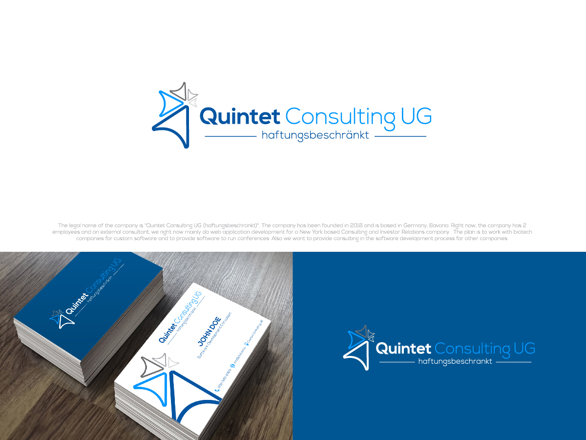 Logo- und Visitenkarten-Design von dharlan für Quintet Consulting UG (haftungsbeschraenkt) | Design #17691525