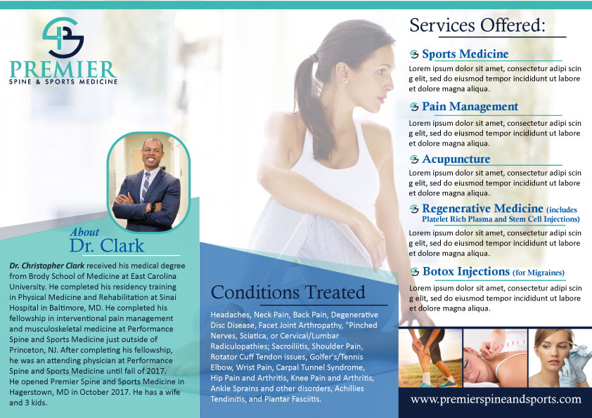 Flyer Design by Parul for Premier Spine and Sports Medicine | Design #17697324