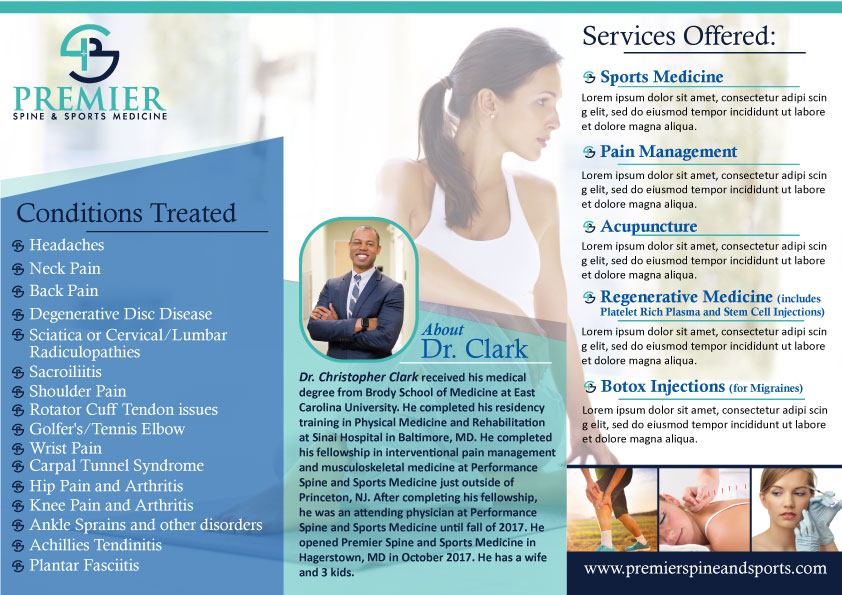 Flyer Design by Parul for Premier Spine and Sports Medicine | Design #17709381