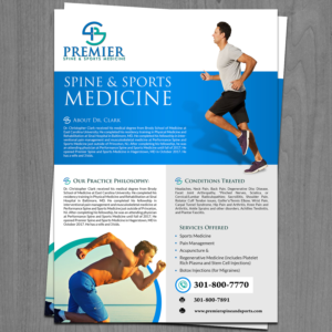 Flyer Design by debdesign for Premier Spine and Sports Medicine | Design: #17652001