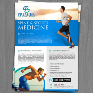 Flyer Design by debdesign for Premier Spine and Sports Medicine | Design: #17653545