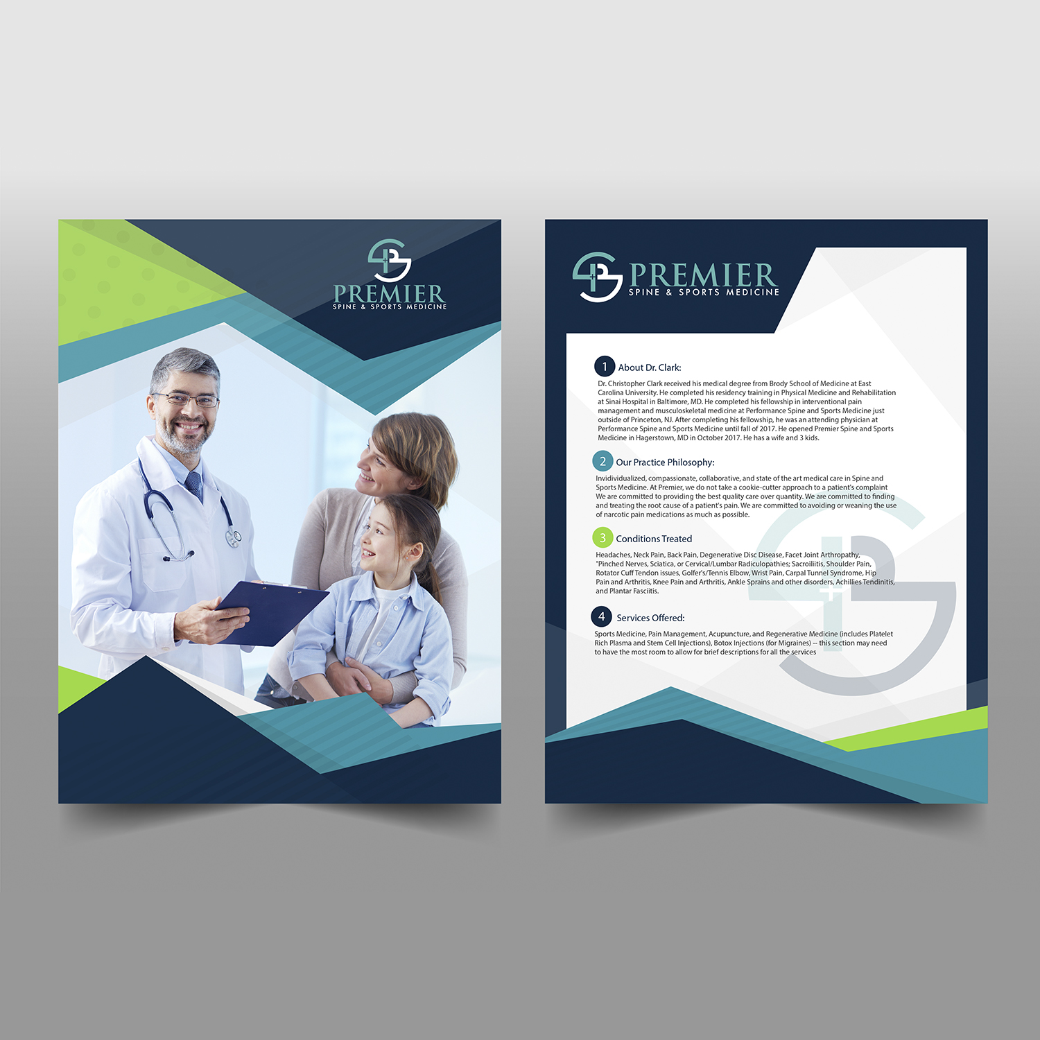Flyer Design by Dream Studio - Creative Agency for Premier Spine and Sports Medicine | Design #17650139