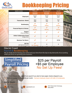 Flyer for a Payroll and Bookkeeping Companmy | Diseño de Flyer por Suwaji Suwaji