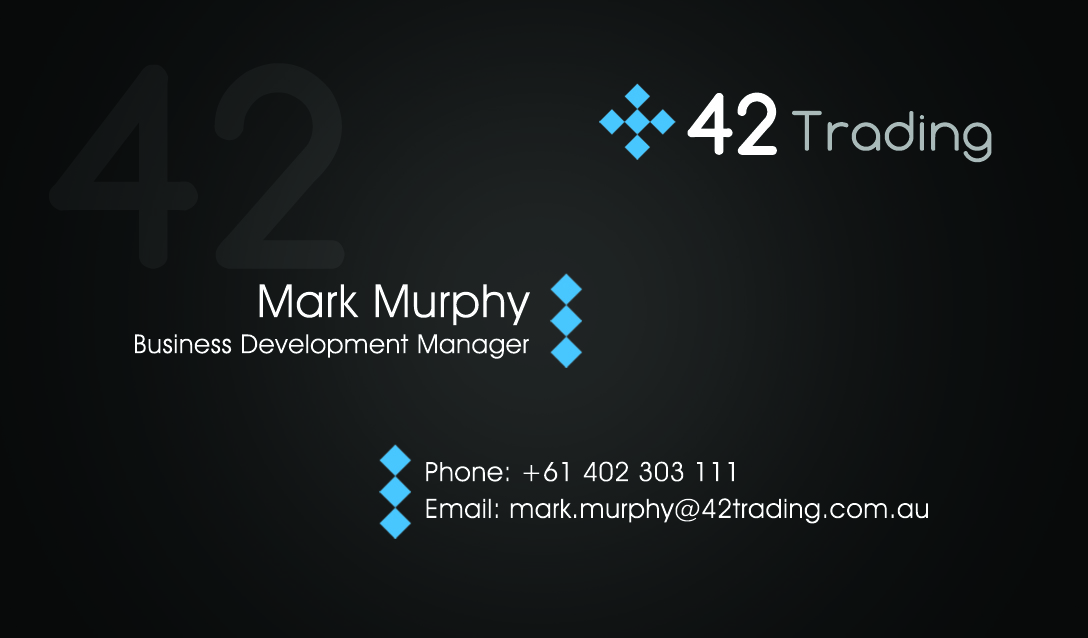 Business Card Design by Graphic designer for Forty Two Trading PTY LTD | Design #2738463