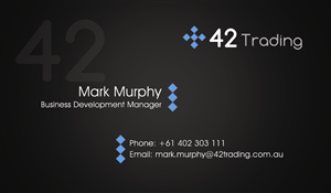 Business Card Design by Graphic designer for Forty Two Trading PTY LTD | Design: #2738463