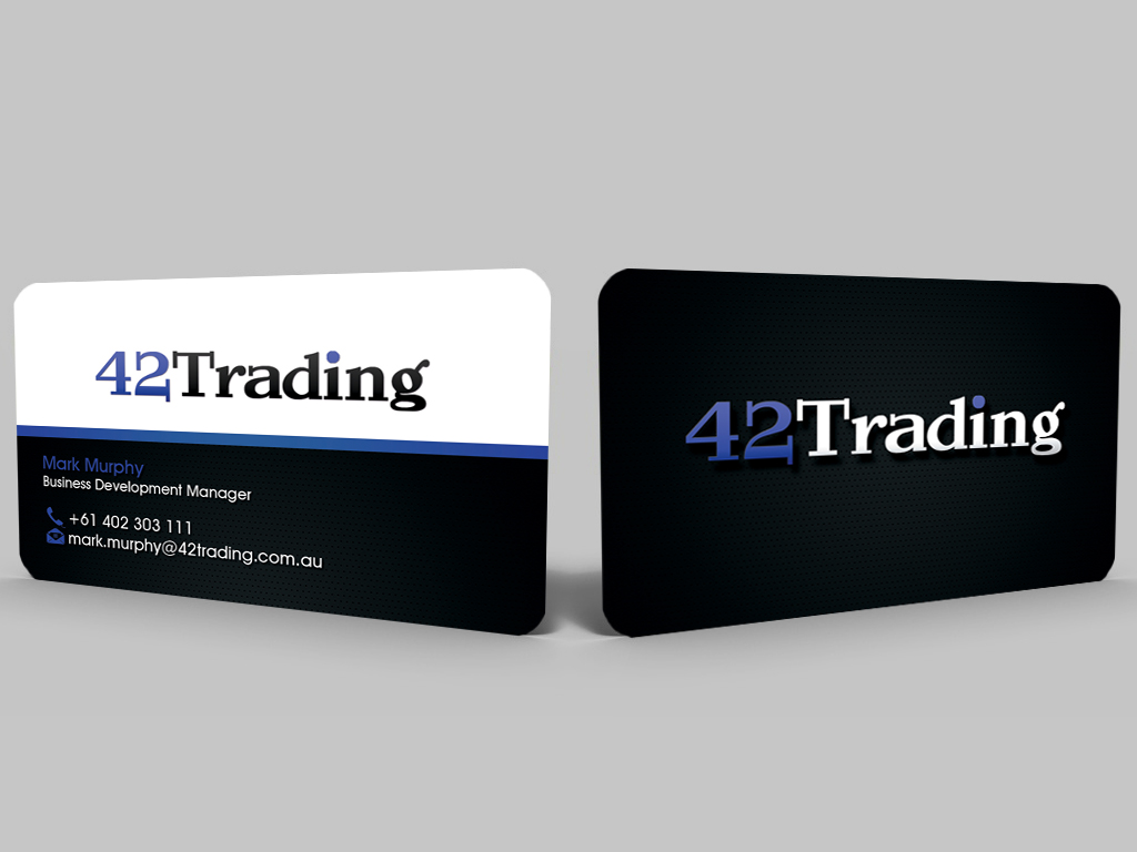 Business Card Design by Hardcore Design for Forty Two Trading PTY LTD | Design #2753390