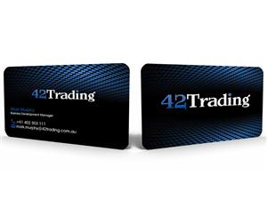 Visitenkarten-Design von Hardcore Design für Forty Two Trading PTY LTD | Design #2753396