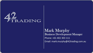 Business Card Design by shakeer for Forty Two Trading PTY LTD | Design: #2752698
