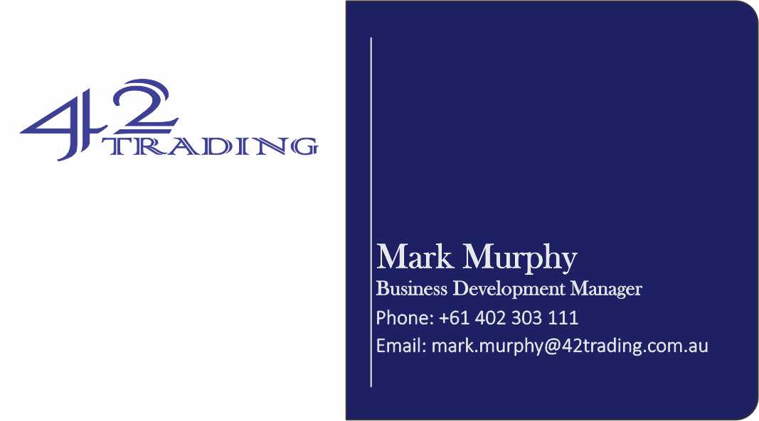 Business Card Design by shakeer for Forty Two Trading PTY LTD | Design #2786604