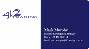 Visitenkarten-Design von shakeer für Forty Two Trading PTY LTD | Design #2786607