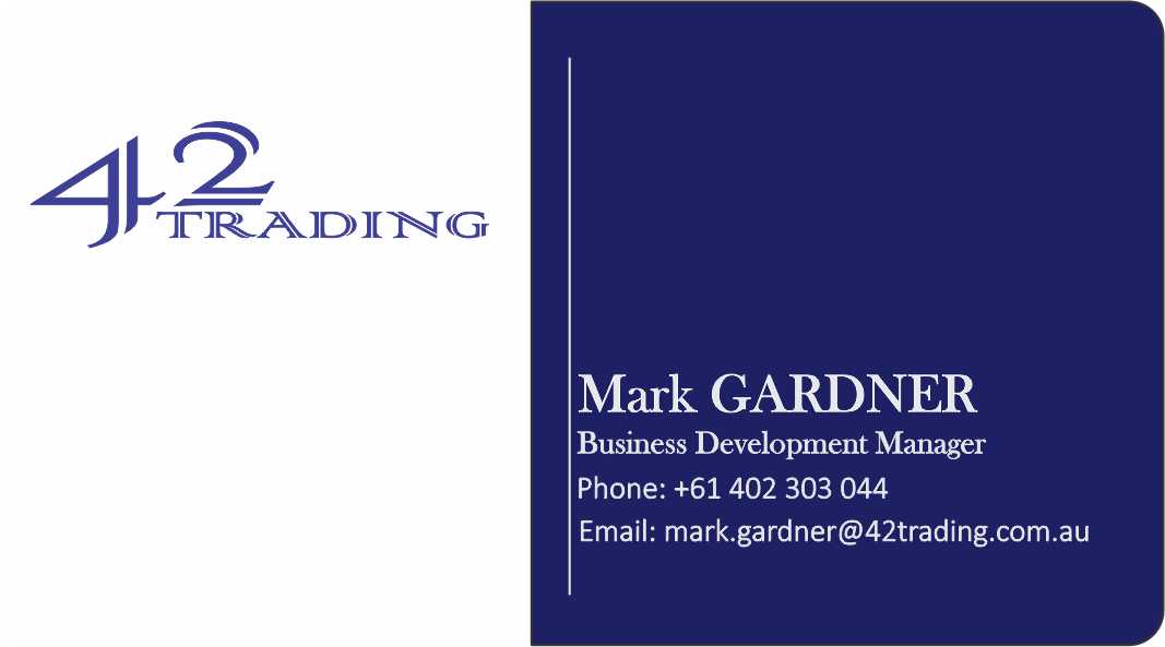 Business Card Design by shakeer for Forty Two Trading PTY LTD | Design #2786624