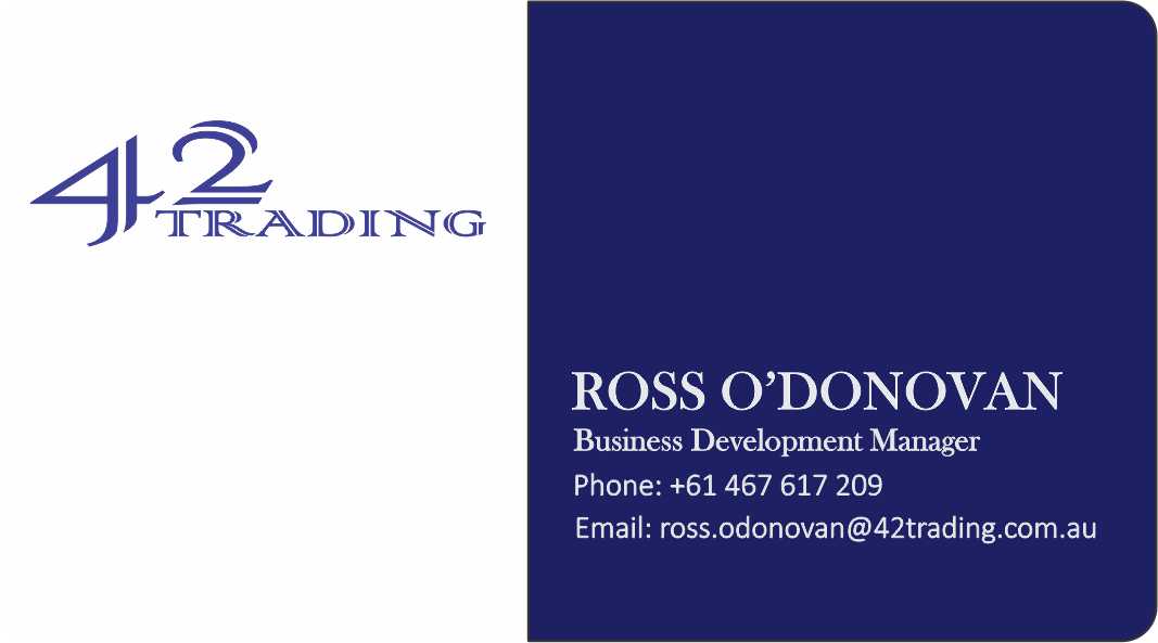 Business Card Design by shakeer for Forty Two Trading PTY LTD | Design #2786647