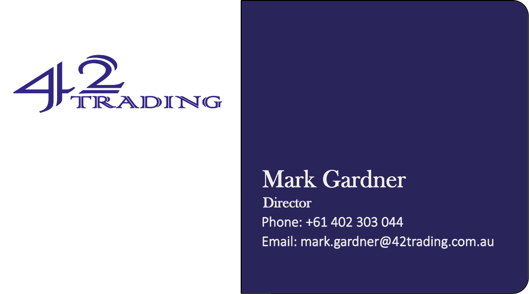 Business Card Design by shakeer for Forty Two Trading PTY LTD | Design #3098771
