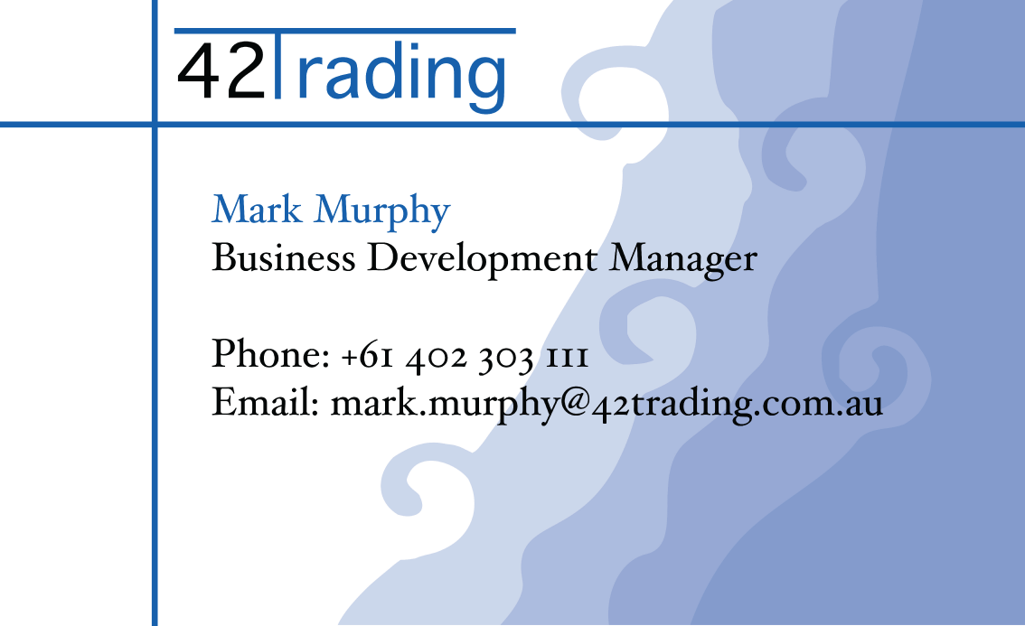 Business Card Design by Longshot for Forty Two Trading PTY LTD | Design #2748142