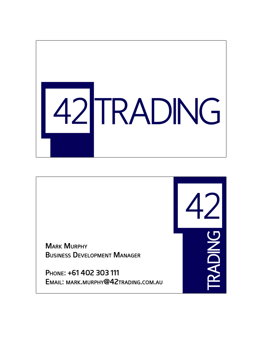 Visitenkarten-Design von Maria Joynes für Forty Two Trading PTY LTD | Design #2741353