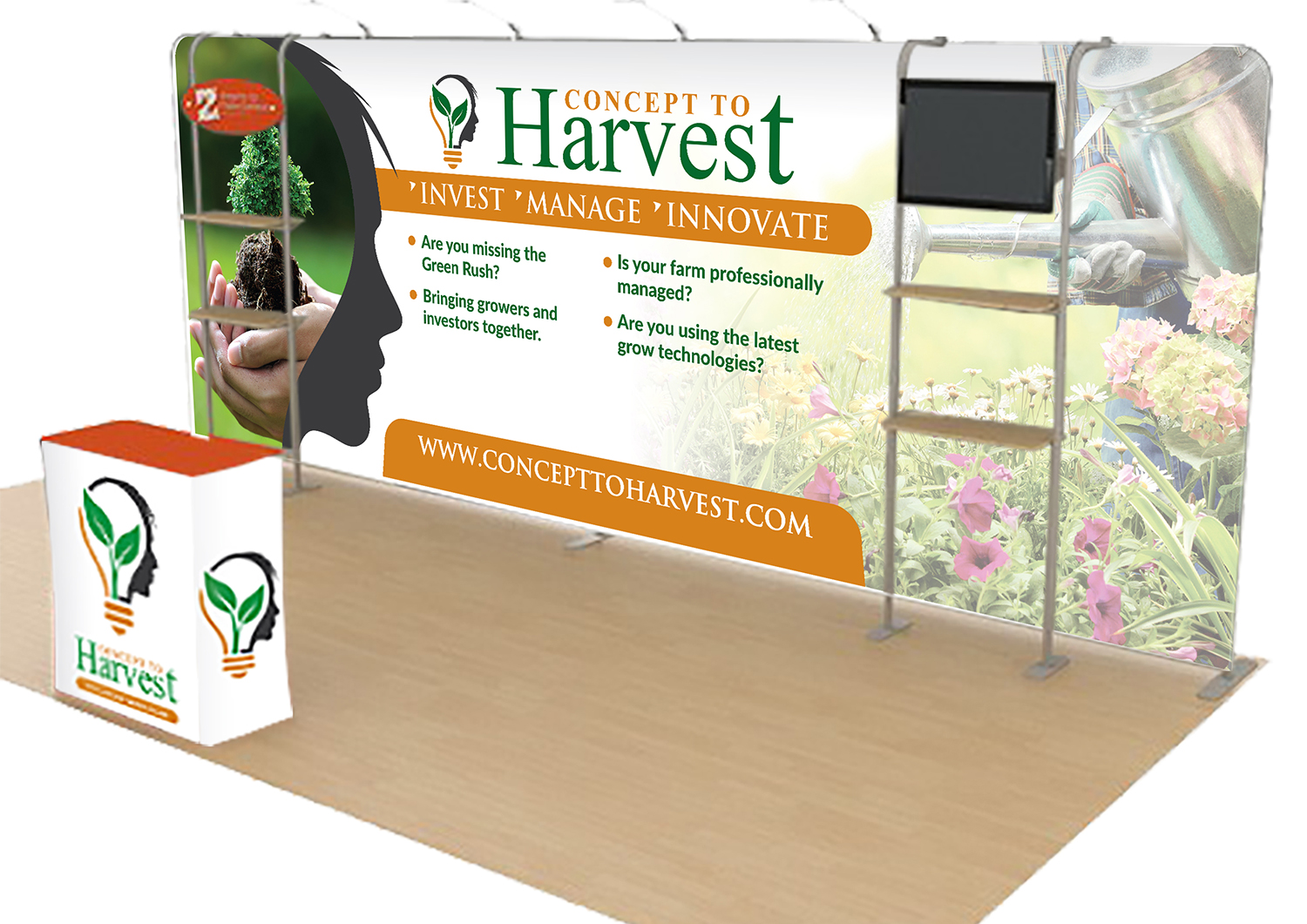 Diseño de Stand de Feria por Deziners Zone para Concept to Harvest | Diseño #17769592