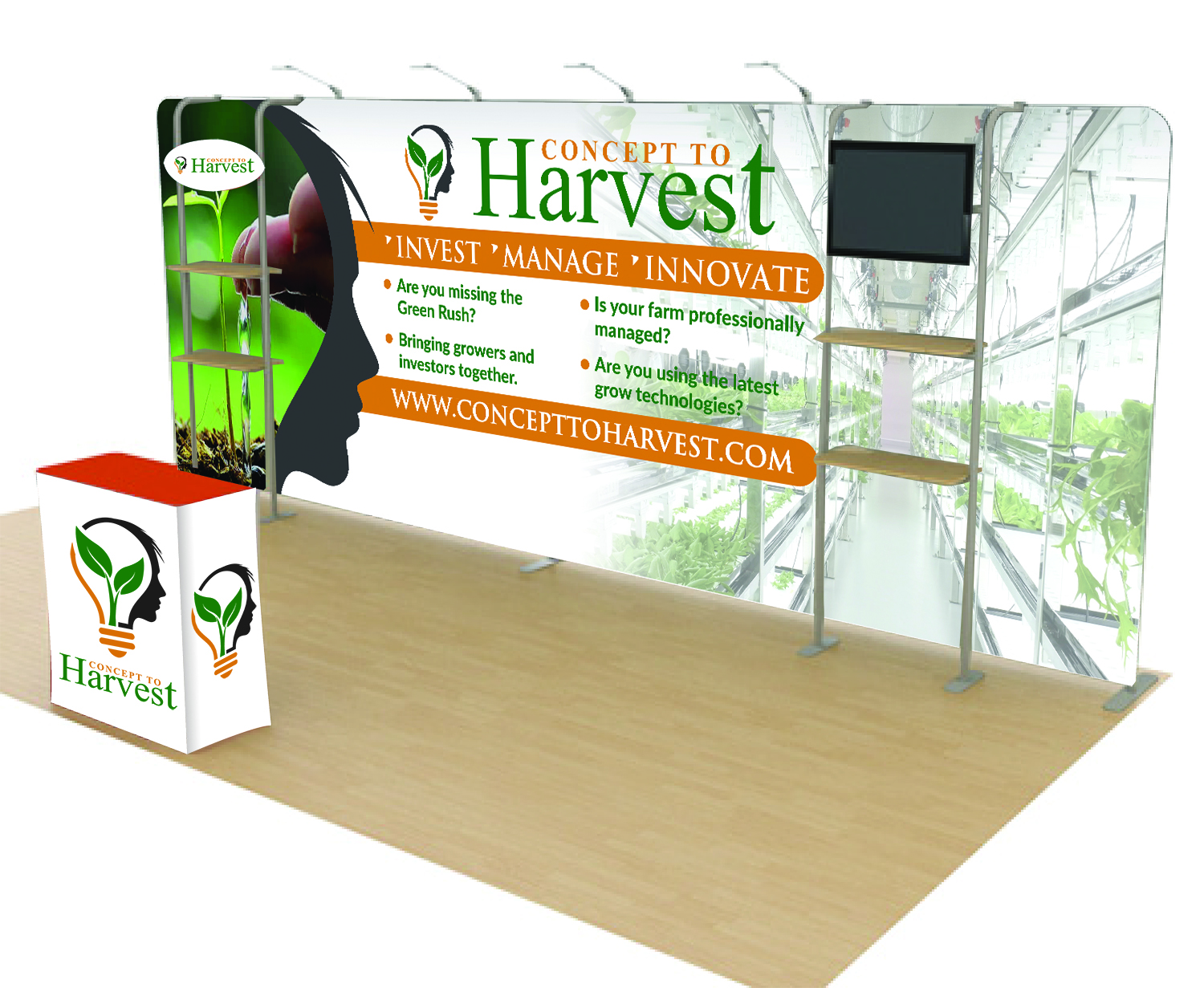 Trade Show Booth Design by Deziners Zone for Concept to Harvest | Design #17798961