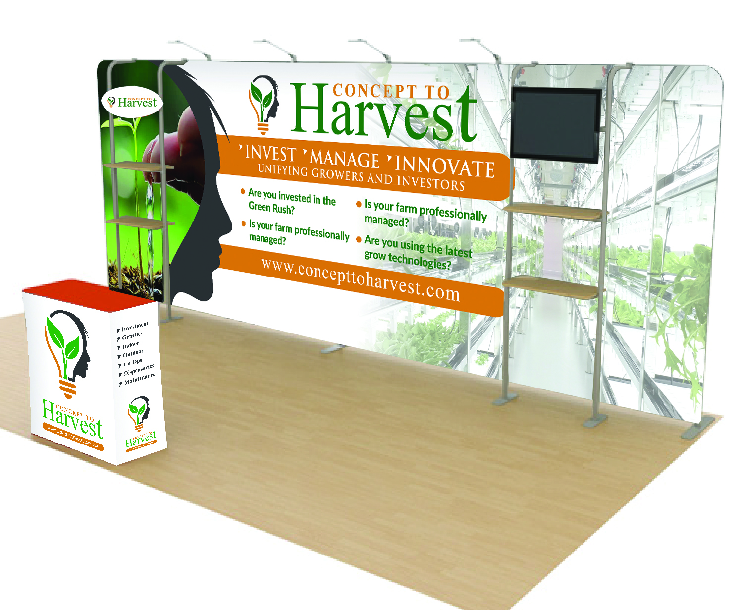 Trade Show Booth Design by Deziners Zone for Concept to Harvest | Design #17806742