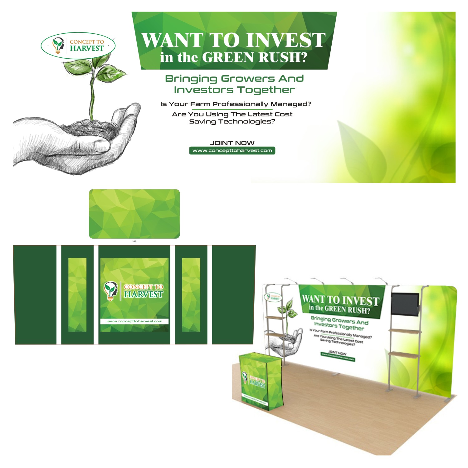 Trade Show Booth Design by DG+ for Concept to Harvest | Design #17732923