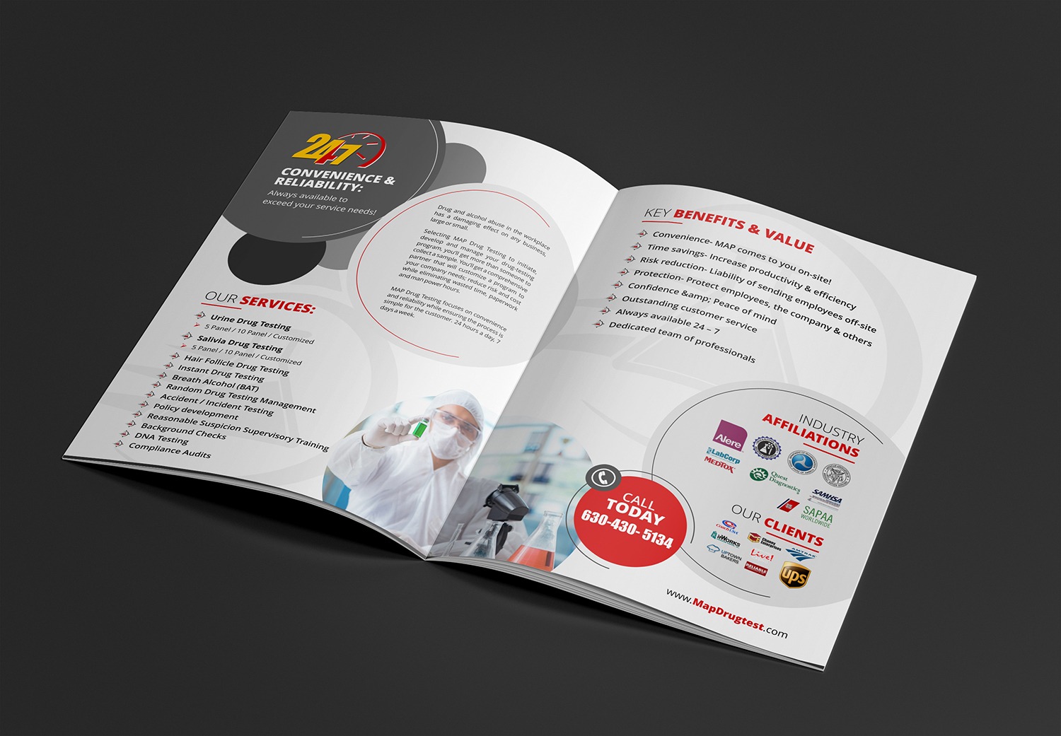 Brochure Design by ecorokerz for MAP Drug Testing | Design #17721008