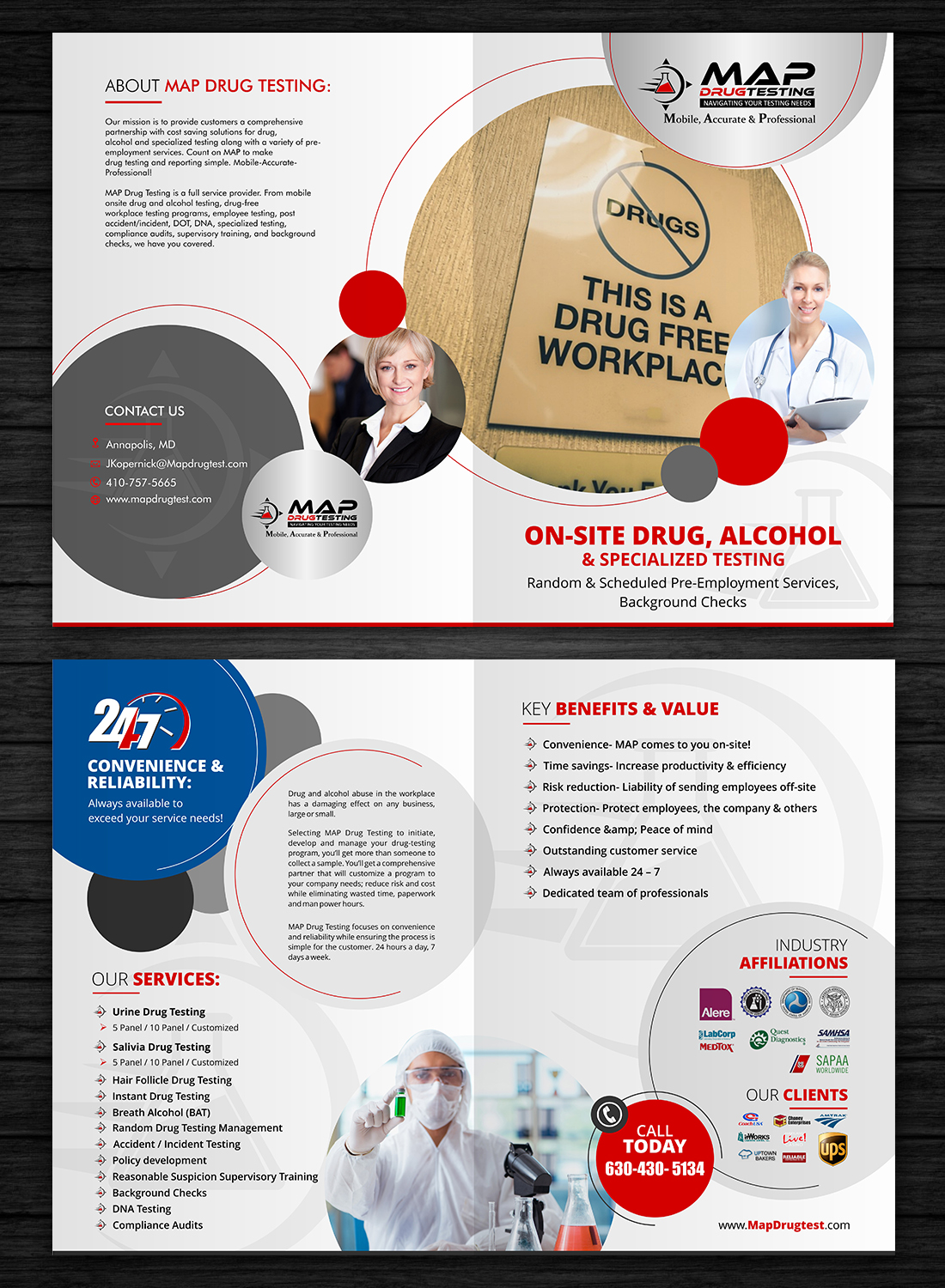 Brochure Design by ecorokerz for MAP Drug Testing | Design #17721036
