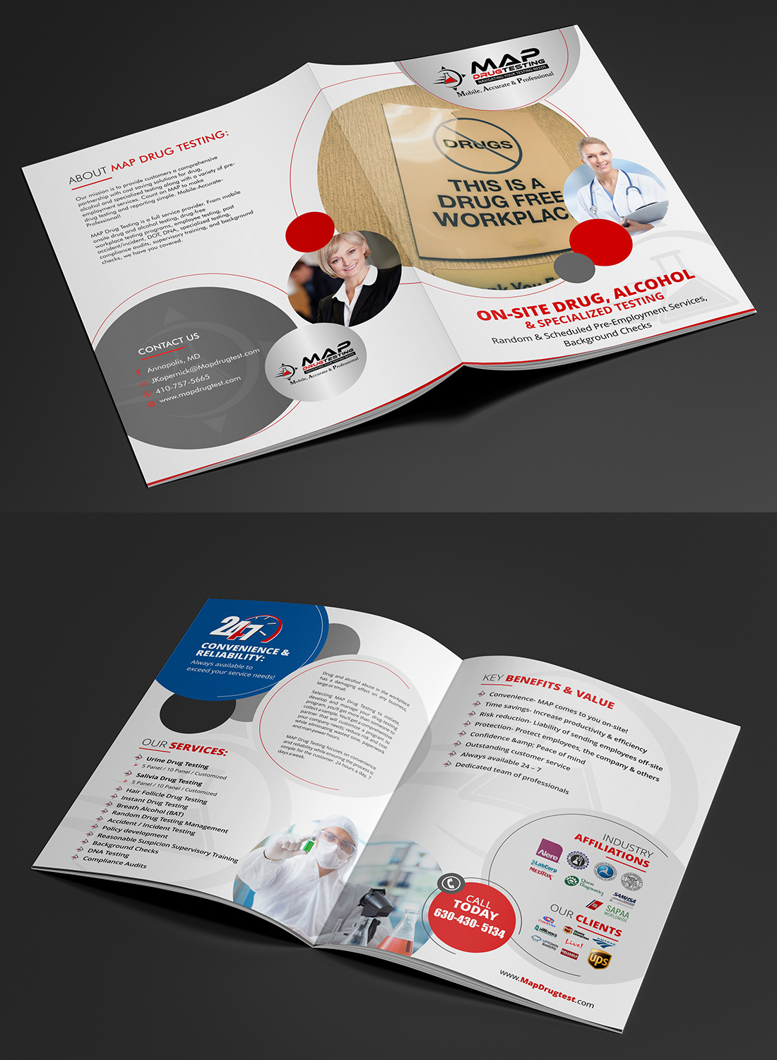 Brochure Design by ecorokerz for MAP Drug Testing | Design #17721038