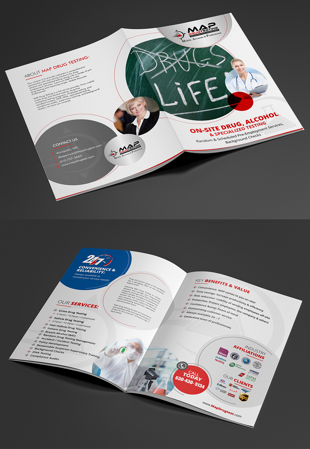 Brochure Design by ecorokerz for MAP Drug Testing | Design #17733300