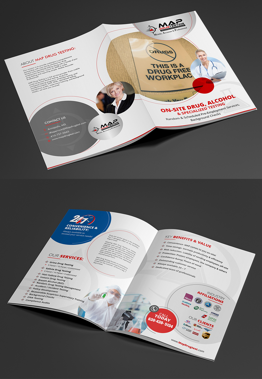 Brochure Design by ecorokerz for MAP Drug Testing | Design #17733302