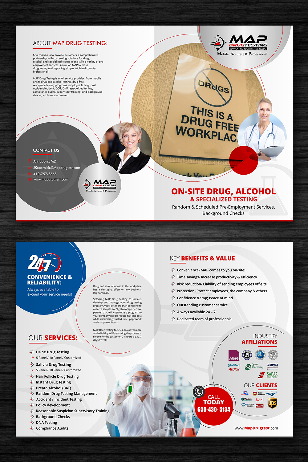 Diseño de Brochure por ecorokerz para MAP Drug Testing | Diseño #17733313