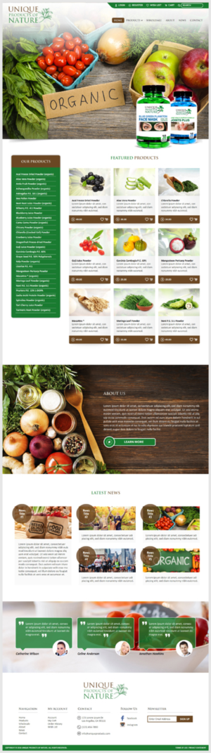 Unique Products of Nature new website design | Web Design par -Marc-