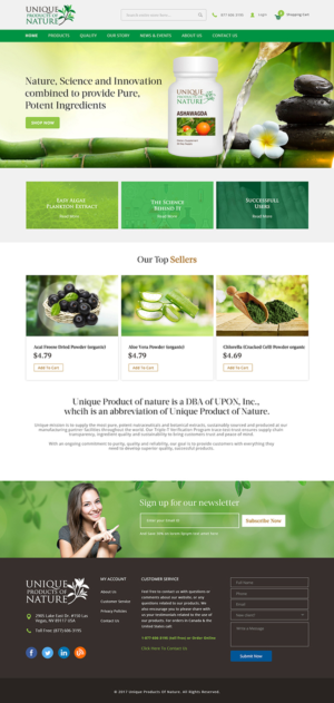 Unique Products of Nature new website design | Diseño Web por lemosys infotech