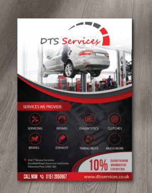 Promotion for Local Garage - DTS Services offering 10% off | Flyer Design by alex989