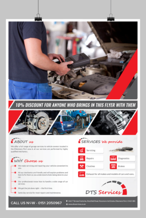 Promotion for Local Garage - DTS Services offering 10% off | Flyer Design by SAI DESIGNS