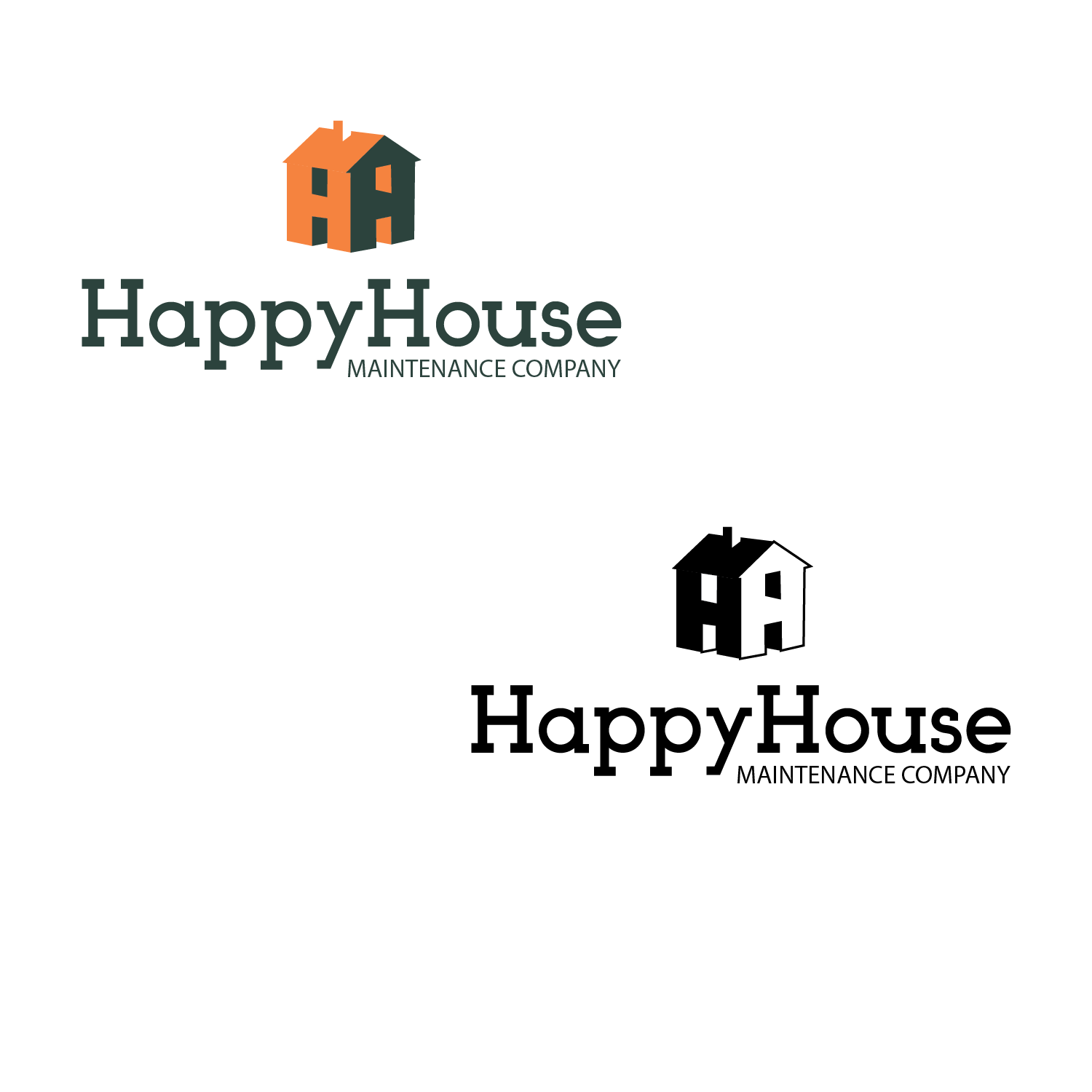 Logo Design by thehummer for Happy House Maintenance Company, LLC. | Design #17696175