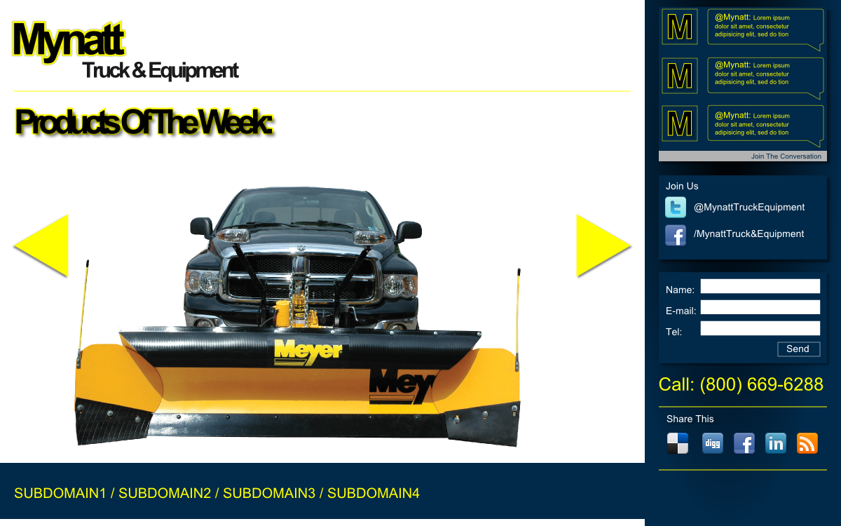 Web Design by CutCorner Creatives for Mynatt Truck & Equipment Co. | Design #673441