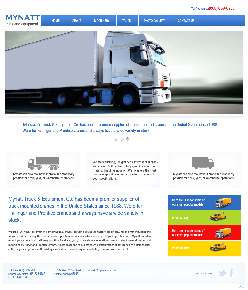 Web Design by pb for Mynatt Truck & Equipment Co. | Design #638577