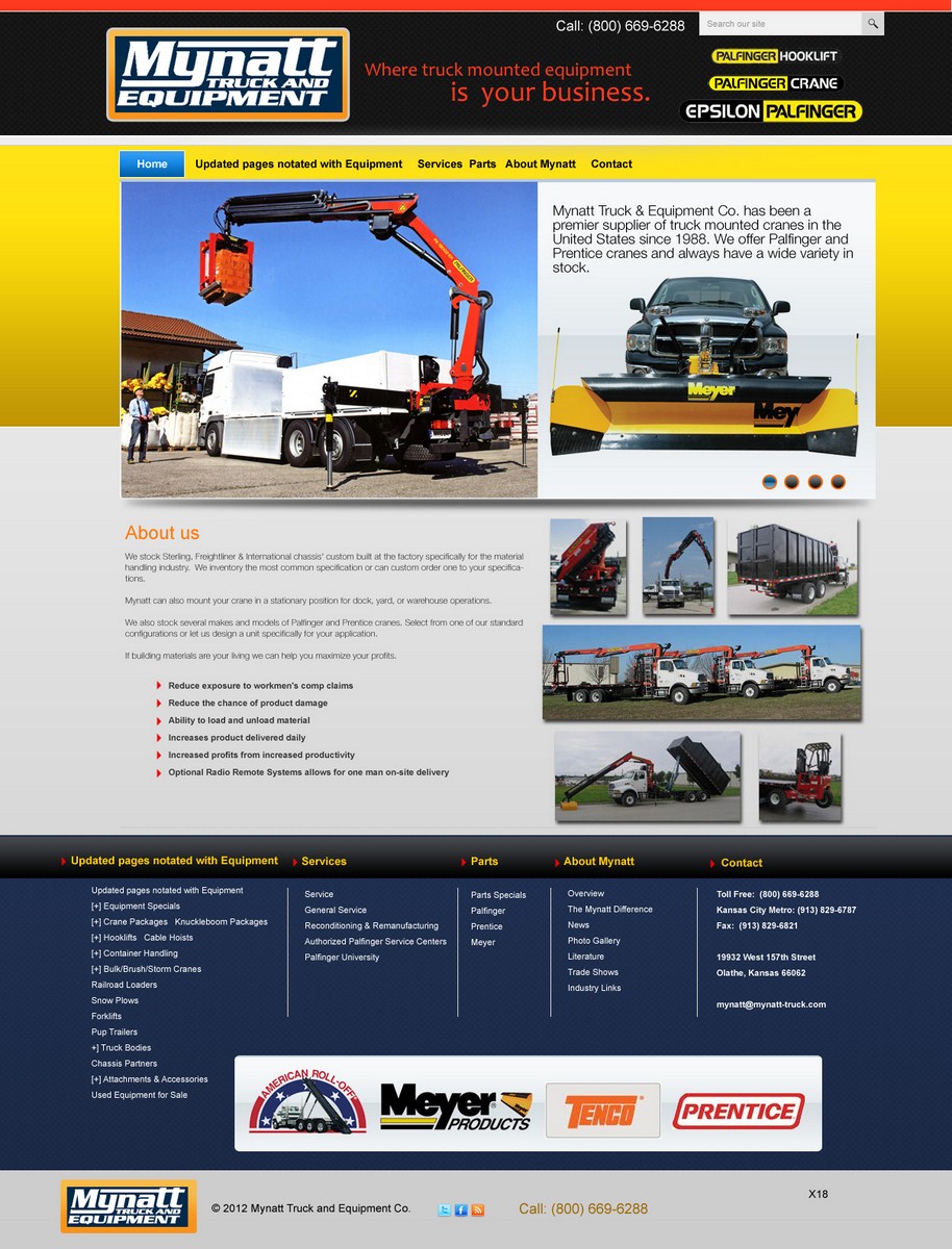 Web Design by pb for Mynatt Truck & Equipment Co. | Design #638767