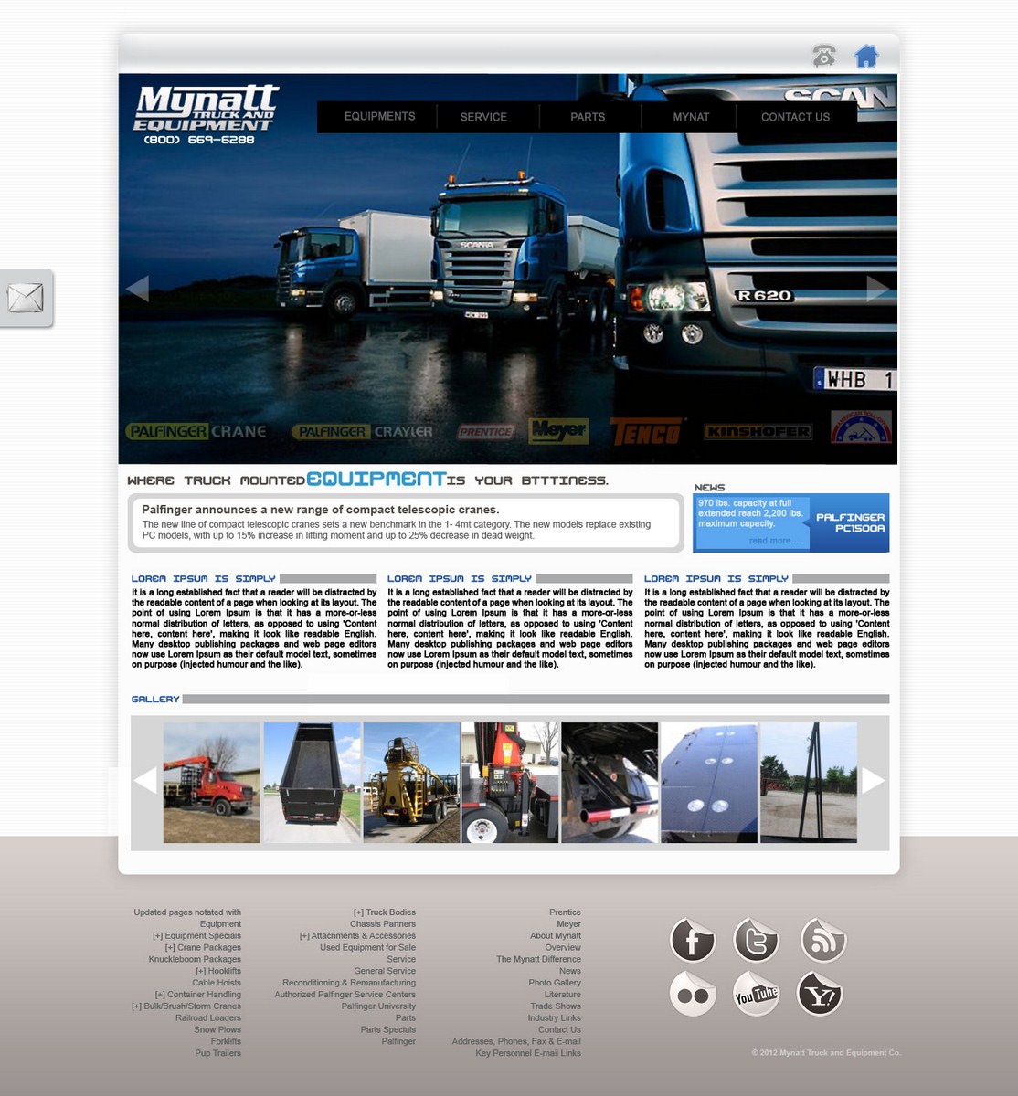 Web Design by pb for Mynatt Truck & Equipment Co. | Design #641297