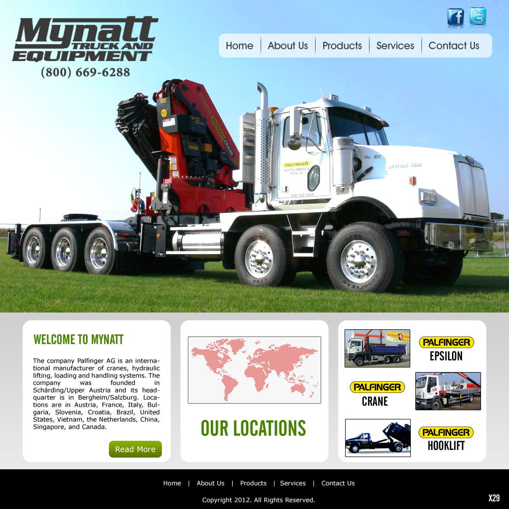 Web Design by pb for Mynatt Truck & Equipment Co. | Design #646833