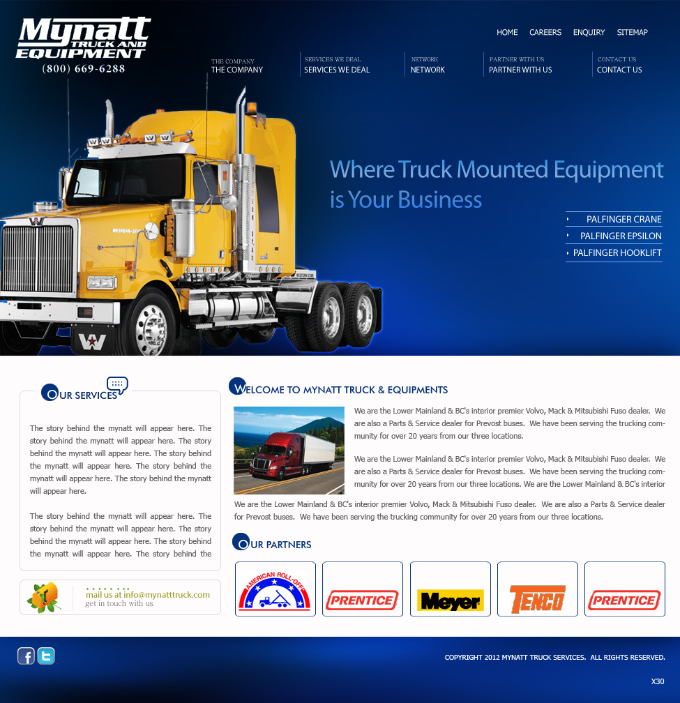 Web-Design von pb für Mynatt Truck & Equipment Co. | Design: #646858