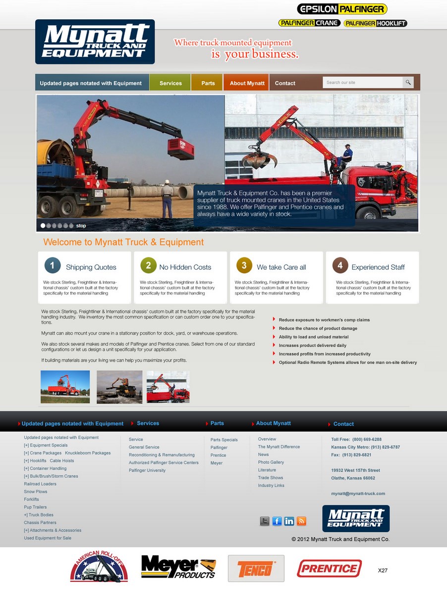 Web Design by pb for Mynatt Truck & Equipment Co. | Design #649081