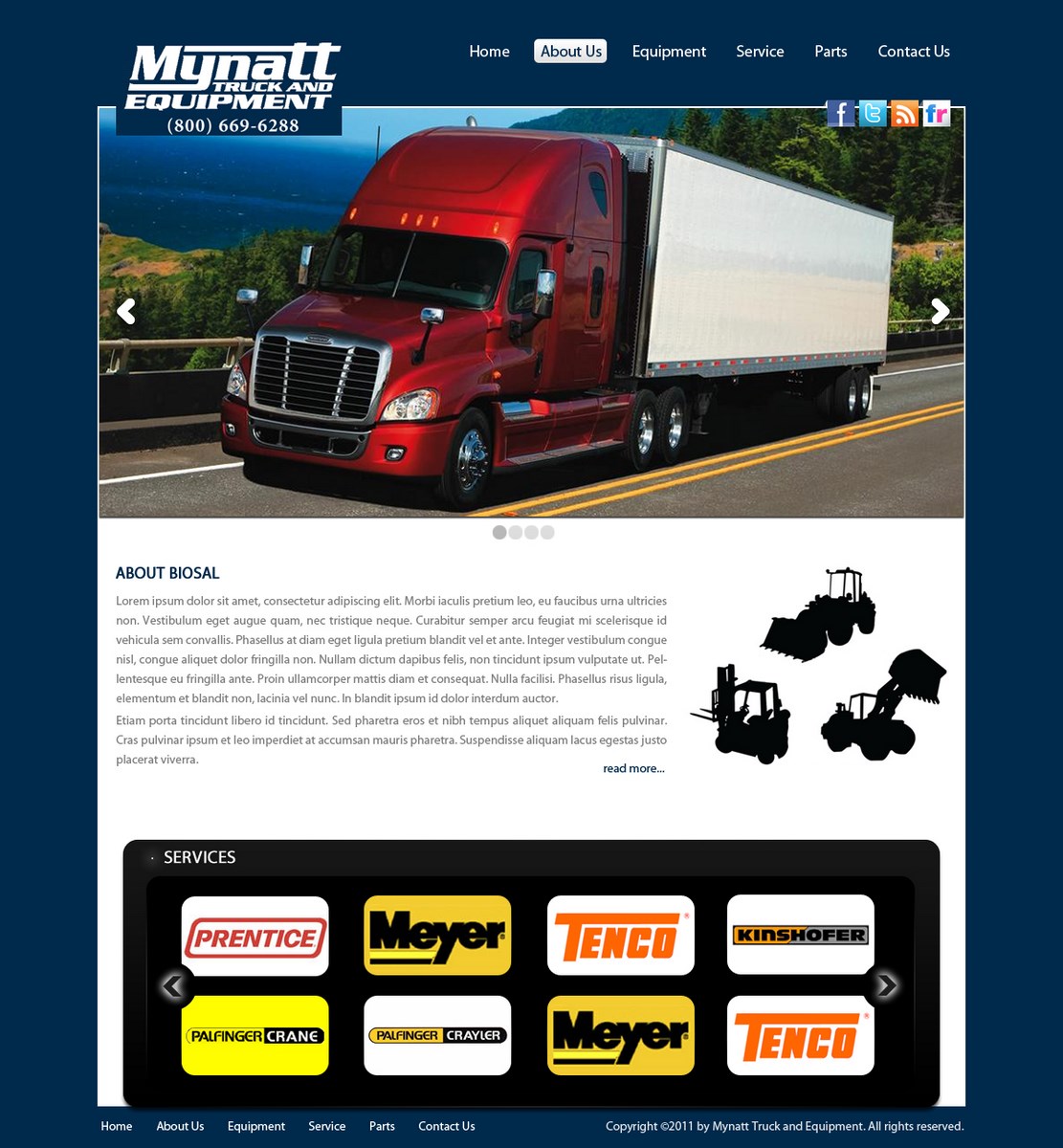 Web Design by pb for Mynatt Truck & Equipment Co. | Design #650046